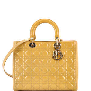 Christian Dior Medium Lady Dior Bag Cannage Quilt Patent